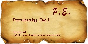 Porubszky Emil névjegykártya