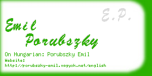 emil porubszky business card